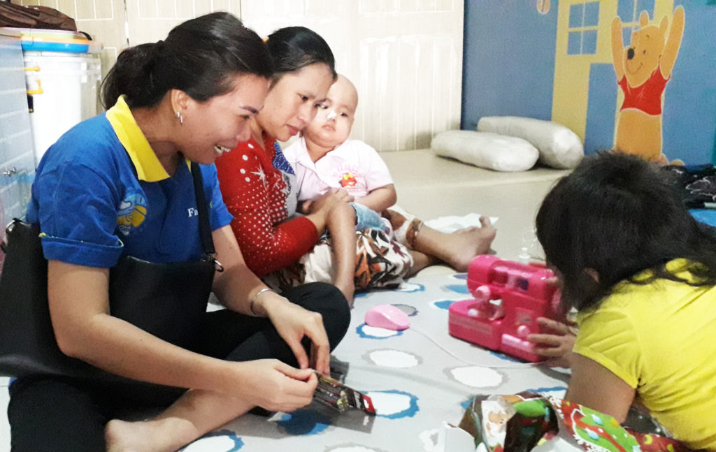 Children with their new gifts