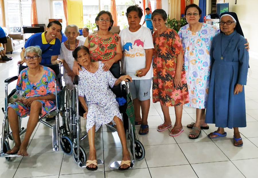 Terry with some of the elderly and Catholic sister