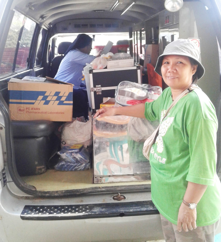 Van load of supplies ready to be unloaded